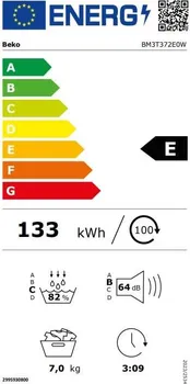 BEKO BM3T372E0W TOPLOTNA PUMPA, KAPACITET: 7 KG, DUBINA PROIZVODA: 55CM, EN. KLASA: E... (7 / 7)