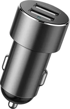 BASEUS CRDYQ-01 MOBILNI PUNJAC ZA AUTO 125167 BASEUS CAR CHARGER WITH 2 USB PORTS AND 2 CIGARETTE LIGHTER SOCKETS CRDYQ-01 AUTO PUNJAČ SA 2 USB PORTA I 2 UTIČNICE ZA UPALJAČ - BROJ USB PORTOVA: 2 - MATERIJAL: ALUMINIJUM + PC - ULAZNI NAPON: DC 12 - 24V - IZLAZ: 5V / 3.1A (MAKSIMALNO) - DUŽINA KABLA: 60CM - BOJA: CRNA (8 / 9)