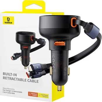 BASEUS C00057802111-02 125494 BASEUS ENJOYMENT AUTOMOBILSKI PUNJAČ ZA TELEFON SA USB-C I LIGHTNING KABLOM 60 W (C00057802111-02) - BOJA: CRNA - ULAZNA STRUJA: 12-24V 7A (MAKS.) - MAKSIMALNA SNAGA PUNJENJA: 60 W - MAKSIMALNA DUŽINA UGRAĐENOG KABLA: 70 CM - DIMENZIJE: 49 X 46 X 84 MM (6 / 6)