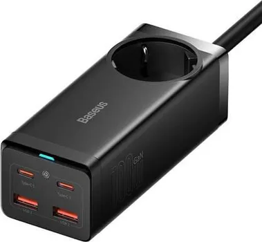 BASEUS PSZM000401 118266 BASEUS GAN3 PRO ZIDNI PUNJAČ/TRAKA 2XUSB + 2XUSB-C + AC, 100W (CRNI) (2 / 2)