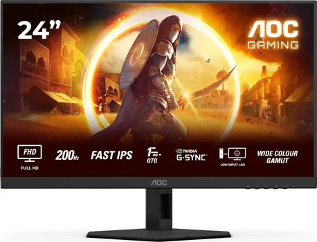 AOC GAMING MONITOR 24G4HRE 24 200HZ FAST IPS, 1920X1080 FHD, 0.5MS MPRT / 1MS GTG, 1000:1, 178/178, ADAPTIVE SYNC / G-SYNC COMPATIBLE, HDR10, HDMI, DP, AUDIO OUT, 3-SIDES FRAMELESS, TILT/SWI (1 / 1)