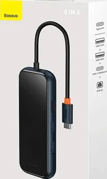 BASEUS ACMEJOY 5-U-1 HUB │ USB-C NA 2XUSB 3.0 + USB 2.0 + USB-C PD + RJ45 │ BRZINA PRIJENOSA DO 500 MB/S │ PODRŠKA ZA BRZO PUNJENJE PD 100 W │ PLUG&PLAY TEHNOLOGIJA (8 / 9)