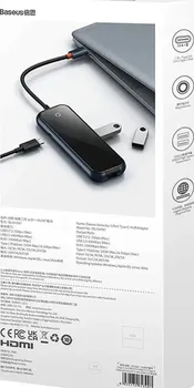 BASEUS ACMEJOY 5-U-1 HUB │ USB-C NA 2XUSB 3.0 + USB 2.0 + USB-C PD + RJ45 │ BRZINA PRIJENOSA DO 500 MB/S │ PODRŠKA ZA BRZO PUNJENJE PD 100 W │ PLUG&PLAY TEHNOLOGIJA (9 / 9)