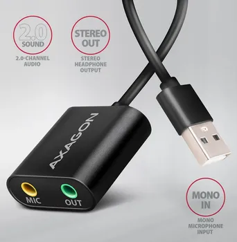 AXAGON USB ZVUČNA KARTICA SA KABLOM OD 15 CM I METALNIM KUĆIŠTEM (2 / 3)