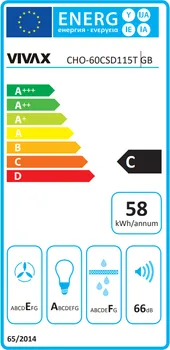 VIVAX CHO-60CSD115T GB KUHINJSKI ASPIRATOR │ SNAGA: 115W │ PROTOK VAZDUHA: 379M3/H │ 3-SLOJNI ALUMINIJSKI FILTER │ OSVJETLJENJE: LED 2X1W (4 / 4)