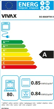 VIVAX BO-806BFTM X UGRADNA RERNA │ ZAPREMINA 80L │ SNAGA: 2500W │ MAKSIMALNA TEMPERATURA: 240°C │ BROJ PROGRAMA: 5 │ MEHANIČKI TAJMER (4 / 4)