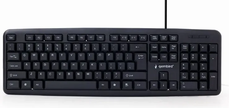 GEMBIRD KB-U-103 TASTATURA PUNE VELIČINE 104-TASTERA, ŽIČANA SA USB POVEZIVANJEM, MEMBRANSKI TASTERI, SLOVNI RASPORED (US) (1 / 3)