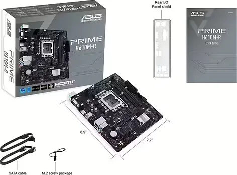 ASUS PRIME H610M-R-SILGA 1700, 2X DDR5,1X M.2,6XUSB 1X DP, 1X VGA, 1X HDMI, MATX (1 / 2)
