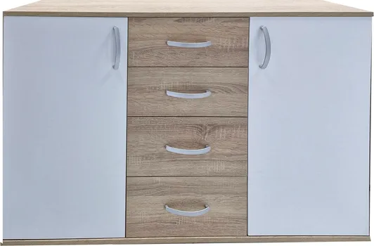 GRAND-CO-ME VULCANO 5 KOMODA SONOMA BIJELA 120X82X35 CM (A842+D129BT) (1 / 1)