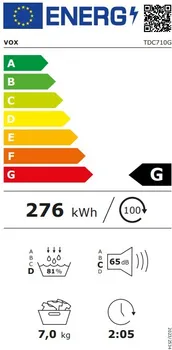 MAŠINA VOX TDC-710G KONDENZACIONA,
MAKSIMALAN KAPACITET SUŠENJA: 7 KG... (2 / 2)