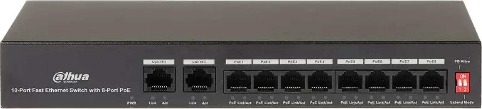 DAHUA PFS3010-8ET-65 10-PORT FAST ETHERNET SWITCH WITH 8-PORT POE (1 / 1)