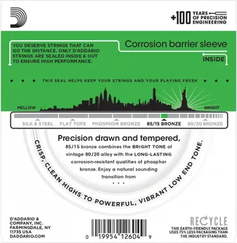 D’ADDARIO EZ890 ZICA ZA AKUSTICNU GITARU 9-45 , 85/15 BRONZE (3 / 4)
