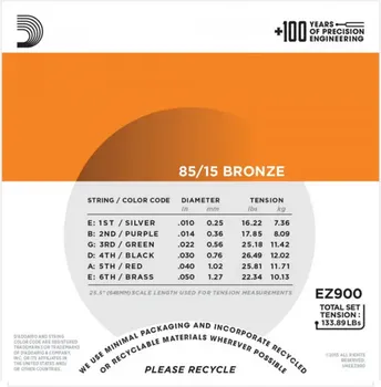 D’ADDARIO EZ900 ZICA ZA AKUSTICNU GITARU 10-50 , 85/15 BRONZE (2 / 3)
