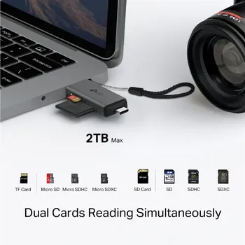 TP-LINK UA430D USB 3.0 TYPE-C & TYPE A TO SD & MICROSD UHS-I 3.0 CARD READER, 2TB MAX UP TO 200 MB/S (3 / 5)