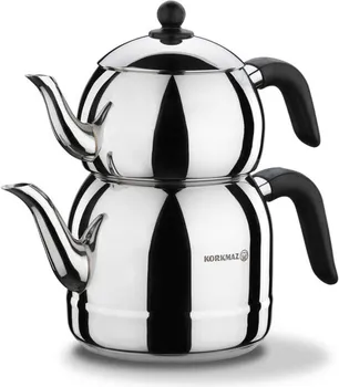 KORKMAZ SET ČAJNIKA 1.1L/2.5L RETRO INOKS/CRNI (1 / 1)