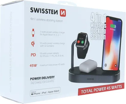 SWISSTEN WIRELESS CHARGING MFI DOCKING STATION 4 IN 1 [45W] (4 / 5)