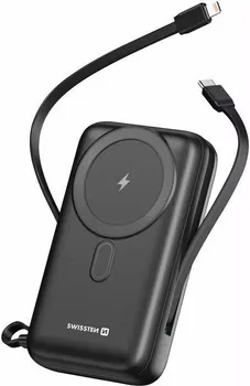 SWISSTEN POWERBANK 20 000 MAH 20W, BUILT-IN CABLES USB-C AND LIGHTNING, MAGSAFE COMPATIBLE (1 / 2)