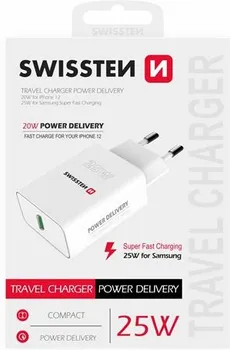 SWISSTEN TRAVEL CHARGER PD 25W FOR IPHONE AND SAMSUNG