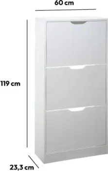 5FIVE POLIČAR-CIPELAR 60X23.3X119CM SA TRI POLICE BIJELI (2 / 4)