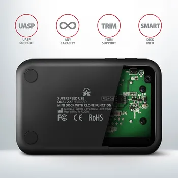 AXAGON DUAL USB 3.2 DOCK STATION ZA 2,5 SSD/HDD (6 / 8)