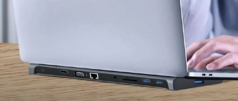 USB TYPE-C 10U1 MULTI-PORT ADAPTER, DOCKING USB TYPE-C 10-U-1 MULTI-PORT ADAPTER (USB HUB + HDMI + VGA + PD + ČITAČ KARTICA + LAN + 3,5 MM AUDIO), SVEMIRSKO SIVA (3 / 3)