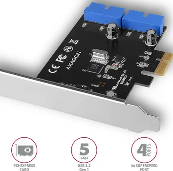 AXAGON PCI-EXPRESS KARTICA SA ČETIRI INTERNA USB 3.2 (2 / 3)