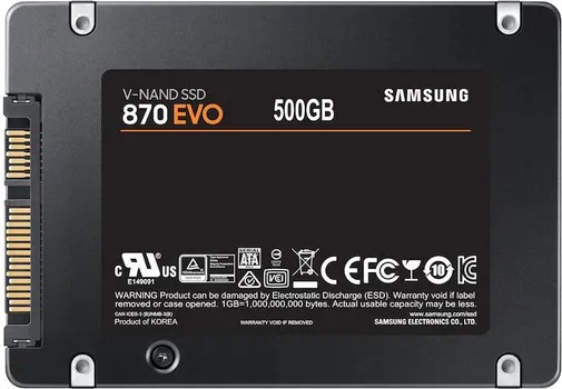 SAMSUNG SSD 500GB 870 EVO, KAPACITET 500GB, INTERFEJS SATA 3, 2,5 ,BRZINA CITANJA DO 560 MB/S, BRZINA UPISA DO 530 MB/S (3 / 6)
