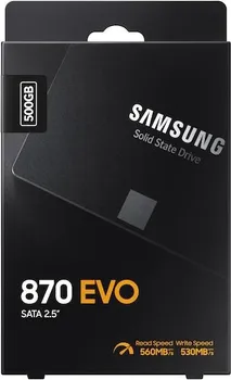 SAMSUNG SSD 500GB 870 EVO, KAPACITET 500GB, INTERFEJS SATA 3, 2,5 ,BRZINA CITANJA DO 560 MB/S, BRZINA UPISA DO 530 MB/S (5 / 6)