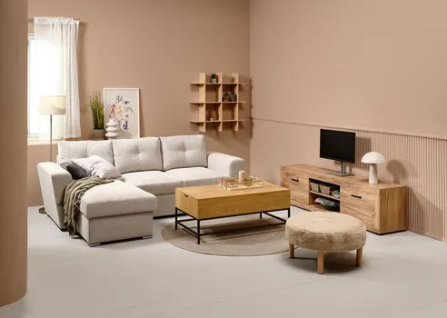JYSK TABURE RAMSDAL Ø70 CM BEŽ/BOJA HRASTA (5 / 6)