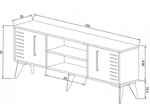 CUNGU KOMODA ZA TV KARLA WALNUT 160X35X57 877 (3 / 3)
