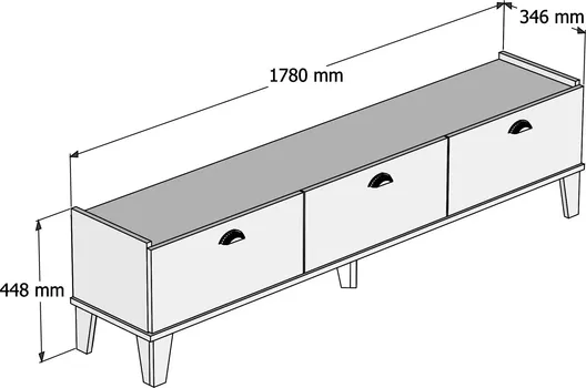 CUNGU KOMODA ZA TV LIDYA OAK/MARBLE 180X32X48 051 (4 / 4)