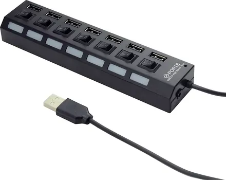 GEMBIRD USB 2.0 POWERED 7-PORT HUB WITH SWITCHES (1 / 1)