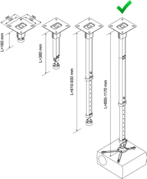 VEGA CM 25-1170 UNIVERZALNI PLAFONSKI NOSAČ ZA PROJEKTOR [25kg max] (4 / 6)