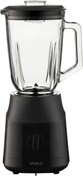 VIVAX BL-601B BLENDER │ SNAGA 600W │ 1,5 L STAKLENA POSUDA │ 2 BRZINE + PULSE FUNKCIJA │ FUNKCIJA DROBLJENJA LEDA │ CRNA BOJA (1 / 10)