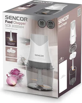 SENCOR SCB 3000WH SJECKALICA │ SNAŽAN MOTOR OD 400W │ PLASTIČNA POSUDA OD 1L │ 2 NOŽA ZA SJECKANJE HRANE │ PROVIDNI POKLOPAC PROTIV PRSKANJA (11 / 11)