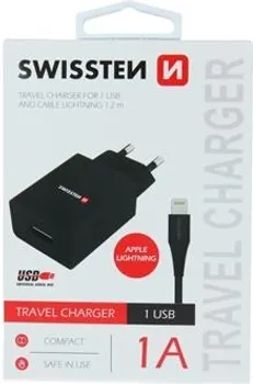 SWISSTEN TRAVEL CHARGER SMART IC WITH 1x USB 1A, DATA CABLE USB/TYPE C 1.2 M (1 / 1)
