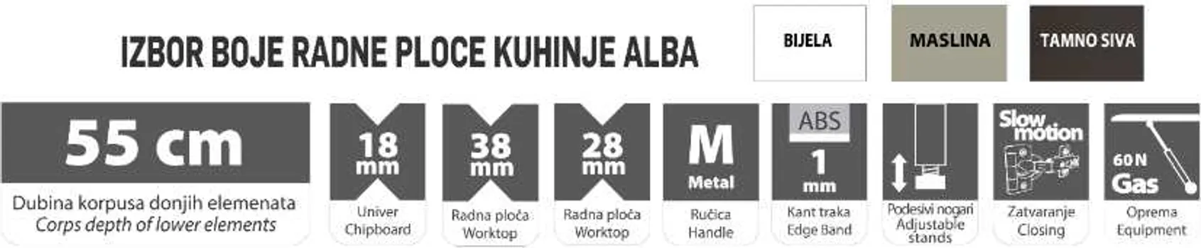 NAMOS KUHINJA MATIS ALBA SIVO/BIJELA (2 / 2)