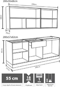 NAMOS BLOK KUHINJA COMFORT SNIJEŽNI HRAST (2 / 2)