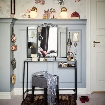 IKEA VITTSJÖ RADNI STO 100X36CM, CRNOBRAON/STAKLO 802.213.52 (2 / 7)