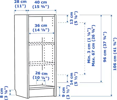 IKEA BILLY BIBLIOTEKA 40X28X106CM