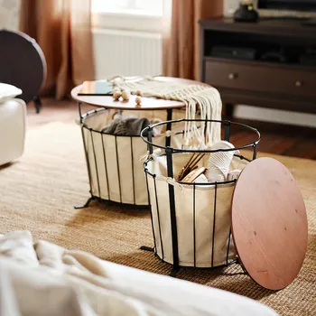 IKEA ANGESBYN STOČIĆ 43CM, CRNA/BOROVINA (3 / 9)