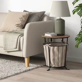 IKEA ANGESBYN STOČIĆ 43CM, CRNA/BOROVINA (4 / 9)