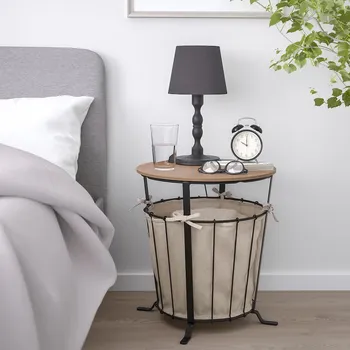 IKEA ANGESBYN STOČIĆ 43CM, CRNA/BOROVINA (6 / 9)