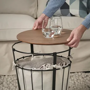 IKEA ANGESBYN STOČIĆ 43CM, CRNA/BOROVINA (7 / 9)