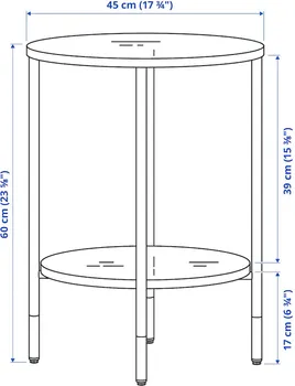IKEA ASPEROD POMOĆNI STOČIĆ 45CM, CRNA (7 / 7)