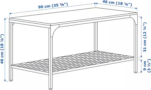 IKEA FJALLBO STO 90X46X46CM STO, CRNA (5 / 5)