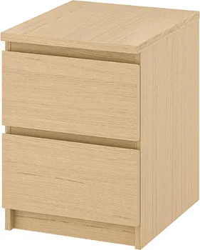 IKEA MALM NOĆNIK SA 2 FIOKE 40X48X55CM, HRASTOV FURNIR (2 / 9)