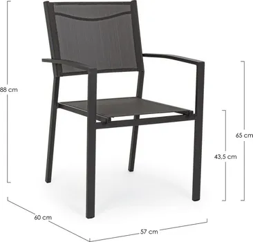 ANDREA BIZZOTTO BAŠT. STOLICA HILDE 60X57X88X65CM ANTRACIT BIZZOTTO (5 / 5)