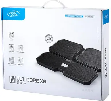 DEEPCOOL MULTI CORE X6 LAPTOP KULER │ 4 VENTILATORA │ ERGONOMSKI UGAO OD 9° │ 2 XUSB 2.0 PORTA │ PODESIVE POTPORNE NOGE (9 / 10)