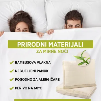 VITAPUR KLASIČNI JASTUK BAMBOO ALL SIDES SLEEP SA BAMBUSOVIM VLAKNIMA - 50X70CM (9 / 13)